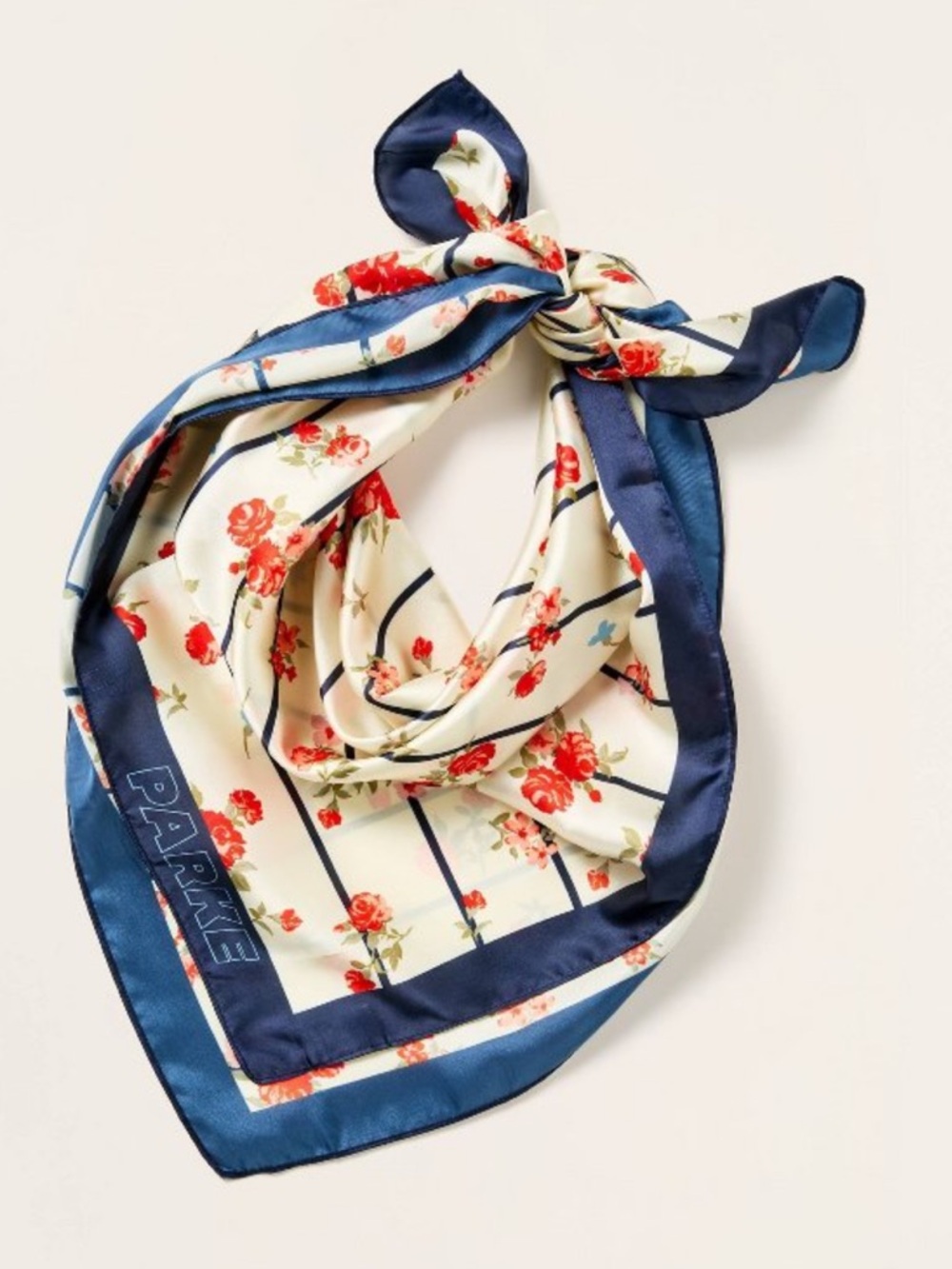 NWT Parke x Target Floral Square Scarf Cream